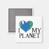 i Liebe mein Planetenmagnet Magnet (Vorderseite/Rückseite)