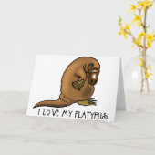 I Liebe mein Platypus Karte (Gelbe Blume)