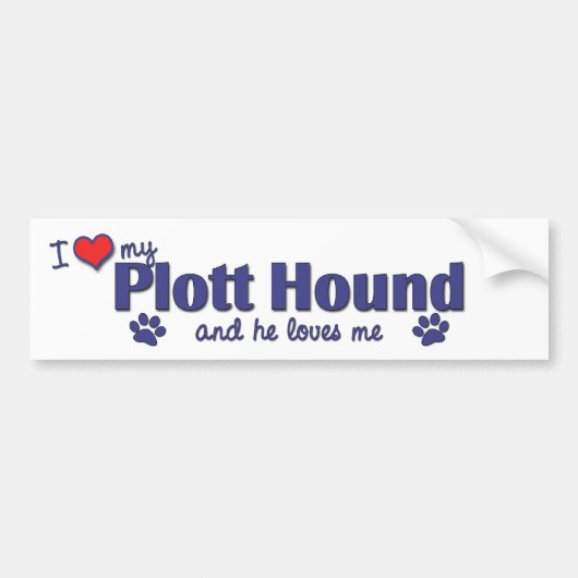 I Liebe mein Plott Jagdhund (männlicher Hund) Autoaufkleber (Vorne)