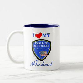 I Liebe mein Polizei-Ehemann Zweifarbige Tasse