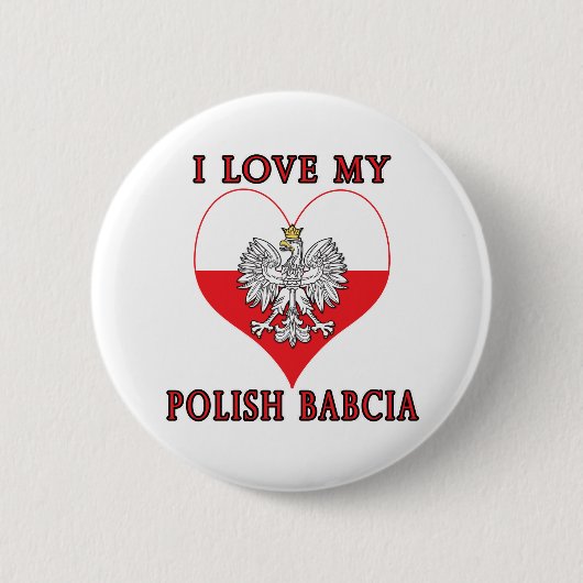 I Liebe Mein Polnisch Babcia Button (Vorderseite)
