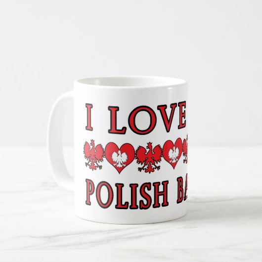 I Liebe Mein Polnisch Babcia Kaffeetasse (Vorderseite Links)