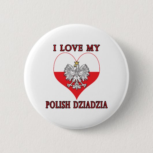 I Liebe Mein Polnisch Dziadzia Button (Vorderseite)