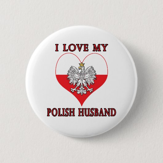 I Liebe mein polnischer Ehemann Button (Vorderseite)