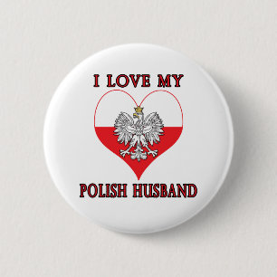 I Liebe mein polnischer Ehemann Button