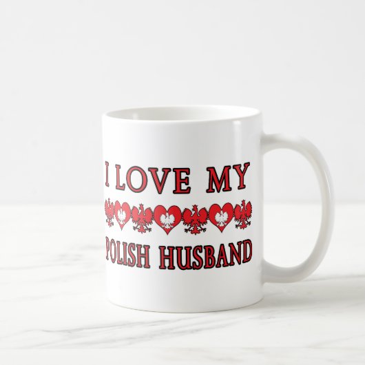 I Liebe mein polnischer Ehemann Kaffeetasse (Rechts)