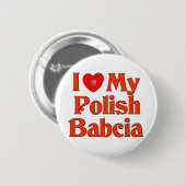 I Liebe mein polnisches Babcia (Großmutter) Button (Vorne & Hinten)