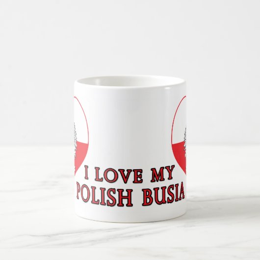 I Liebe mein polnisches Busia Kaffeetasse (Mittel)