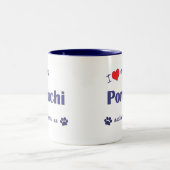 I Liebe mein Pomchi (männlicher Hund) Zweifarbige Tasse (Mittel)