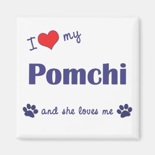 I Liebe mein Pomchi (weiblicher Hund) Magnet