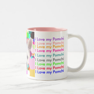 I Liebe mein Pomchi Zweifarbige Tasse