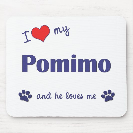 I Liebe mein Pomimo (männlicher Hund) Mousepad (Vorne)