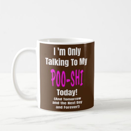 I Liebe Mein POO SHI Dog Owner Geschenk Mama Vater Kaffeetasse (Links)