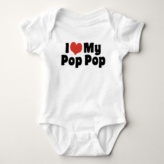 I Liebe Mein Pop Pop Baby Strampler (Vorderseite)