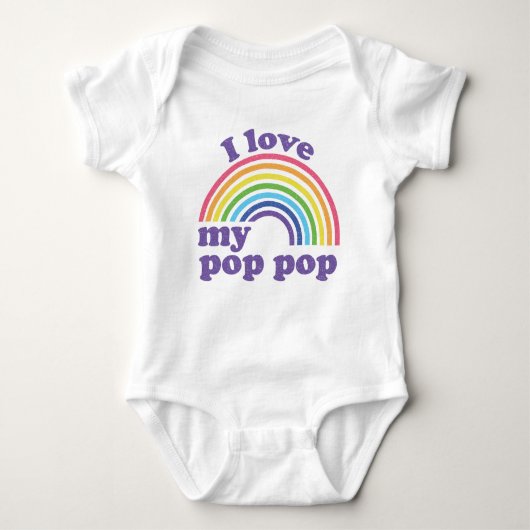 I Liebe Mein Pop Pop - Niedlicher Regenbogen Baby Strampler (Vorderseite)