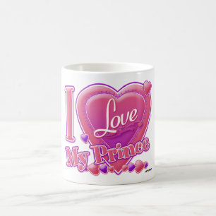 I Liebe Mein Prinz rosa/lila - Herz Kaffeetasse