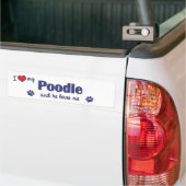 I Liebe mein Pudel (männlicher Hund) Autoaufkleber (Auf Lkw)