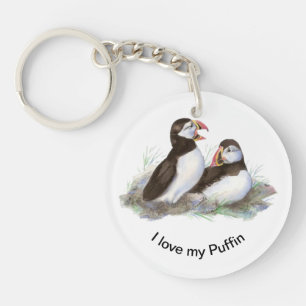 I Liebe mein Puffin Fusion Angebot Puffin Bird Art Schlüsselanhänger