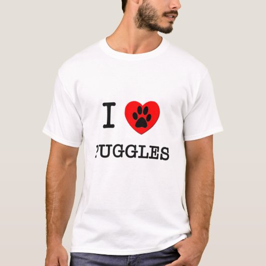 I LIEBE MEIN PUGGLES T-Shirt (Vorderseite)