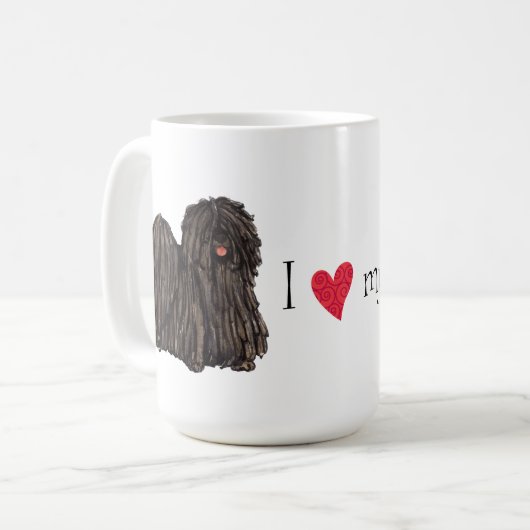 I Liebe mein Puli Kaffeetasse (Vorderseite Links)