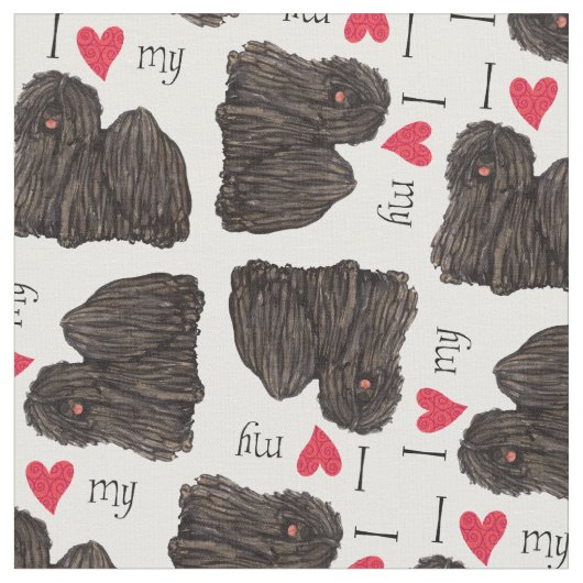 I Liebe mein Puli Stoff (Nahaufnahme)