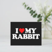 I LIEBE MEIN RABBIT POSTKARTE (Stehend Vorderseite)