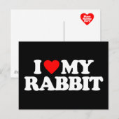 I LIEBE MEIN RABBIT POSTKARTE (Vorne/Hinten)