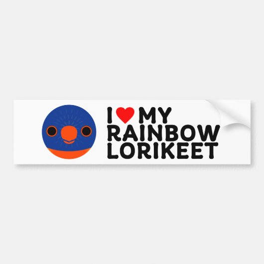 I LIEBE MEIN RAINBOW LORIKEET AUTOAUFKLEBER (Vorne)