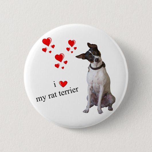 I Liebe mein Ratten-Terrier Button (Vorderseite)