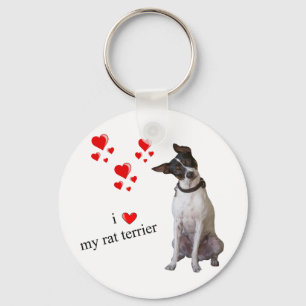 I Liebe mein Ratten-Terrier Schlüsselanhänger