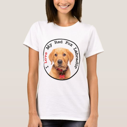 I Liebe Mein Red Fox Labrador T-Shirt (Vorderseite)