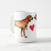 I Liebe mein Redbone Coonhound Kaffeetasse (Vorderseite Links)