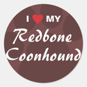 I Liebe mein Redbone Coonhound Runder Aufkleber