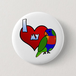I Liebe mein Regenbogen Lorikeet Button