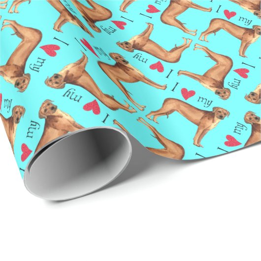 I Liebe mein Rhodesian Ridgeback Geschenkpapier (Rolleneckpunkt)