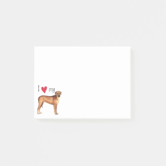 I Liebe mein Rhodesian Ridgeback Post-it Klebezettel (Vorderseite)