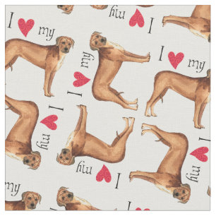 I Liebe mein Rhodesian Ridgeback Stoff