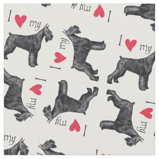 I Liebe mein riesiger Schnauzer Stoff (Nahaufnahme)