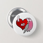 I Liebe mein Rose Breasted Cockatoo-Knopf Button (Vorne & Hinten)