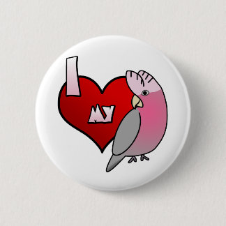 I Liebe mein Rose Breasted Cockatoo-Knopf Button