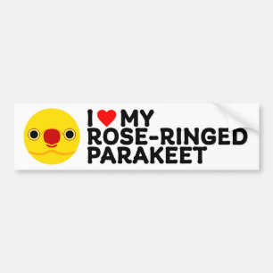 I LIEBE MEIN ROSE-RINGED PARAKEET - Gelbweibchen Autoaufkleber