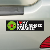 I LIEBE MEIN ROSE-RINGED PARAKEET - normal männlic Autoaufkleber (Auf Auto)