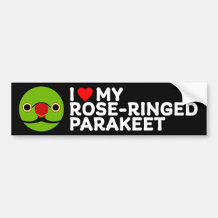 I LIEBE MEIN ROSE-RINGED PARAKEET - normal männlic Autoaufkleber