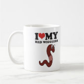I Liebe mein rotes Wigglers Kaffeetasse (Links)