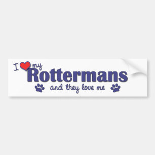 I Liebe mein Rottermans (mehrfache Hunde) Autoaufkleber