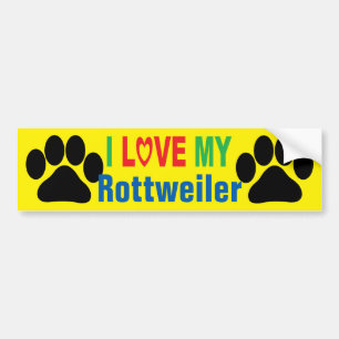I Liebe mein Rottweiler Autoaufkleber