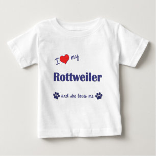 I Liebe mein Rottweiler (weiblicher Hund) Baby T-shirt