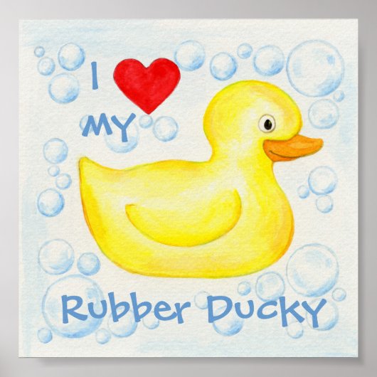 I Liebe Mein Rubber Ducky Kunstdruck Poster (Vorne)