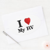I Liebe Mein RV Ovaler Aufkleber (Umschlag)