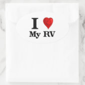 I Liebe Mein RV Ovaler Aufkleber (Tasche)